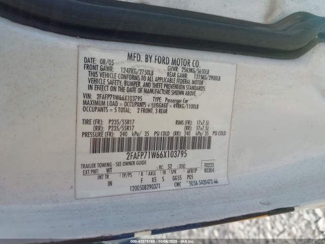 2006 FORD CROWN VICTORIA 2FAFP71W66X103795 Photo 8