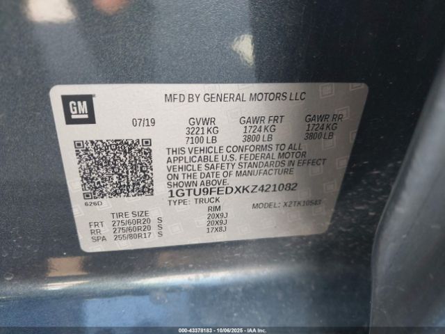 2019 GMC SIERRA 1500 1GTU9FEDXKZ421082 Photo 8