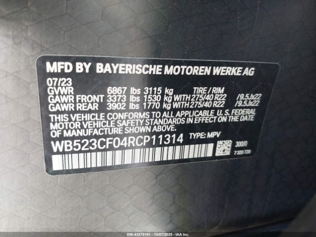2024 BMW IX WB523CF04RCP11314 Photo 8