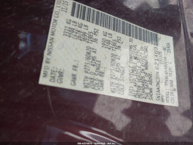 2015 NISSAN ARMADA 5N1AA0NC9FN621409 Photo 8