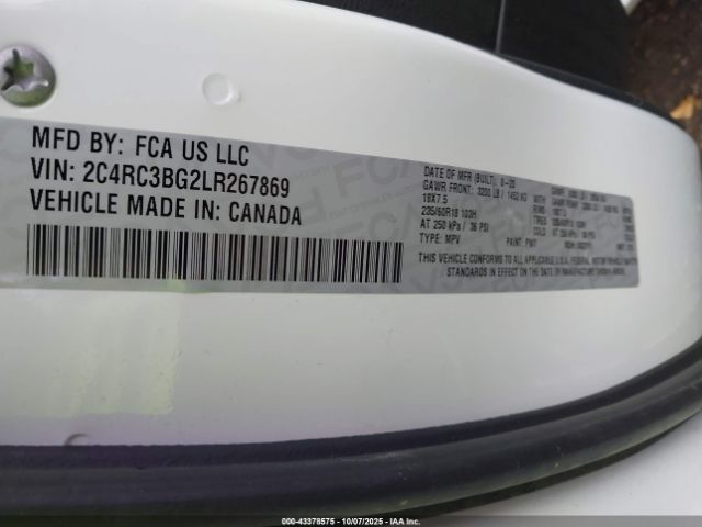 2020 CHRYSLER PACIFICA 2C4RC3BG2LR267869 Photo 8