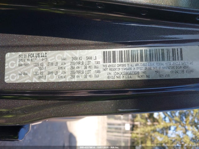 1C4HJXDG8KW623608 Jeep 2019