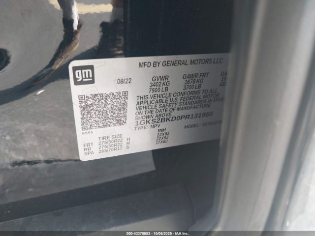 2023 GMC YUKON 1GKS2BKD0PR131955 Photo 8