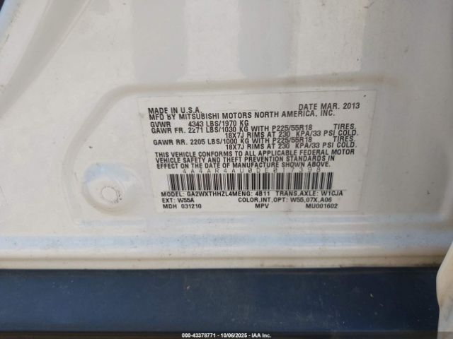 2013 MITSUBISHI OUTLANDER SPORT 4A4AR4AU0DE017398 Photo 8