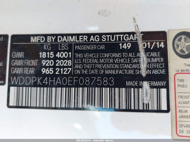 Mercedes-Benz SLK 250 2014 WDDPK4HA0EF087583 Image 9