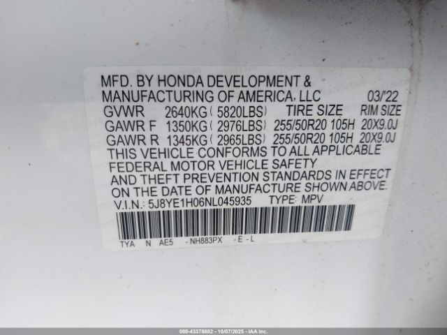 2022 ACURA MDX 5J8YE1H06NL045935 Photo 8