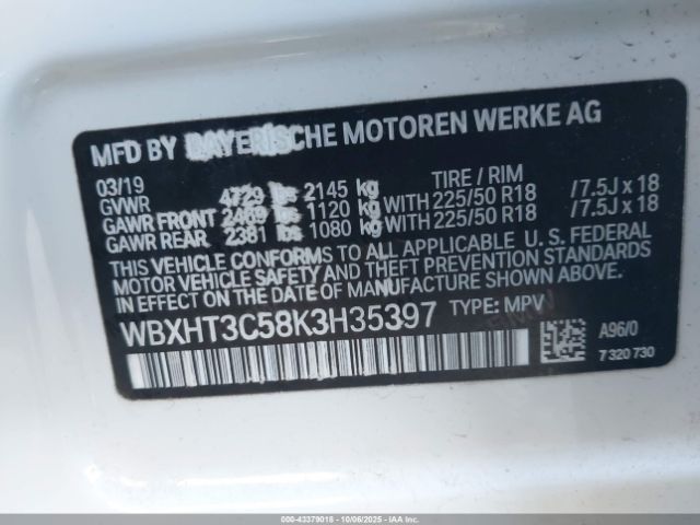 2019 BMW X1 WBXHT3C58K3H35397 Photo 8