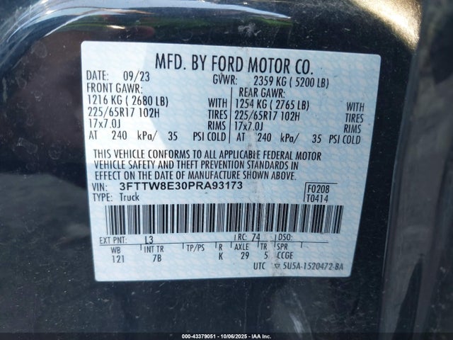 Ford 2023 2023 3FTTW8E30PRA93173 Image 9