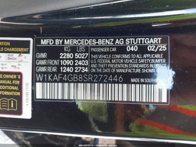 2025 MERCEDES-BENZ C 300 W1KAF4GB8SR272446 Photo 8