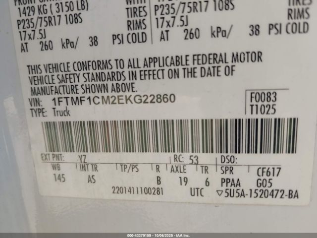 2014 FORD F-150 1FTMF1CM2EKG22860 Photo 8