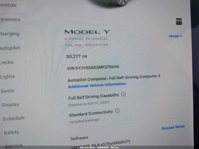 2021 TESLA MODEL Y 5YJYGDEE2MF275046 Photo 6