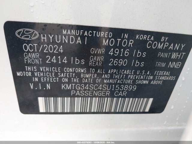 Aukcja sprzedaży 2025 Genesis G70 2.5t Awd, vin: KMTG34SC4SU153899, numer aukcji: 43379263