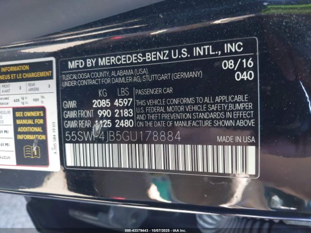 2016 MERCEDES-BENZ C 300 55SWF4JB5GU178884 Photo 8