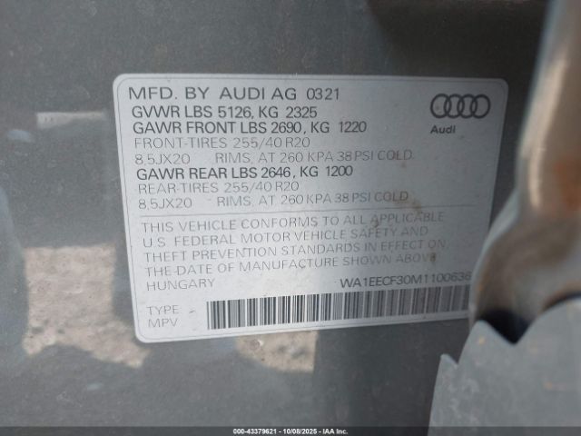 2021 AUDI Q3 WA1EECF30M1100636 Photo 8