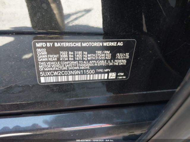 2022 BMW X7 5UXCW2C03N9N11500 Photo 8