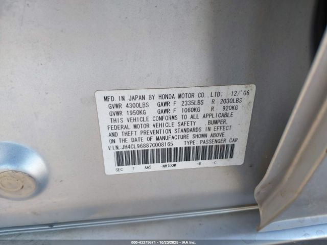 2007 ACURA TSX JH4CL96887C008165 Photo 8