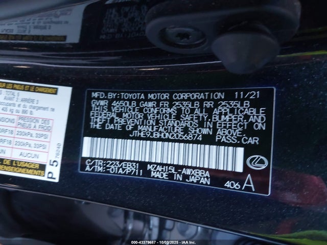 JTHE9JBH0N2056874 Lexus Ux 250h F Sport