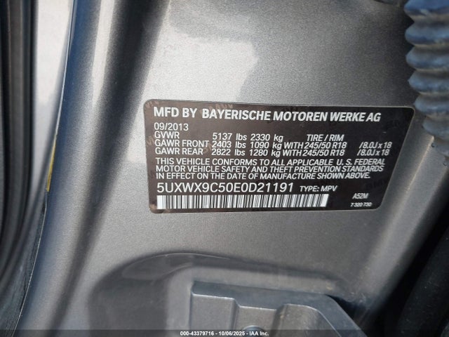 BMW X3 Xdrive28i 2014 5UXWX9C50E0D21191 Image 9
