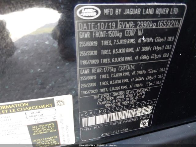2020 LAND ROVER DISCOVERY SALRG2RV2L2423046 Photo 8