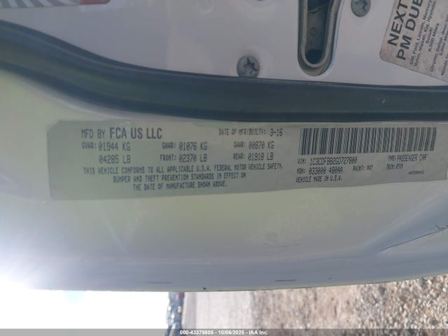 1C3CDFBB2GD727800 Dodge Dart