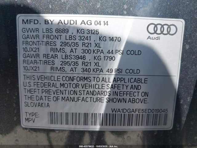 2014 AUDI Q7 WA1DGAFE5ED019045 Photo 8