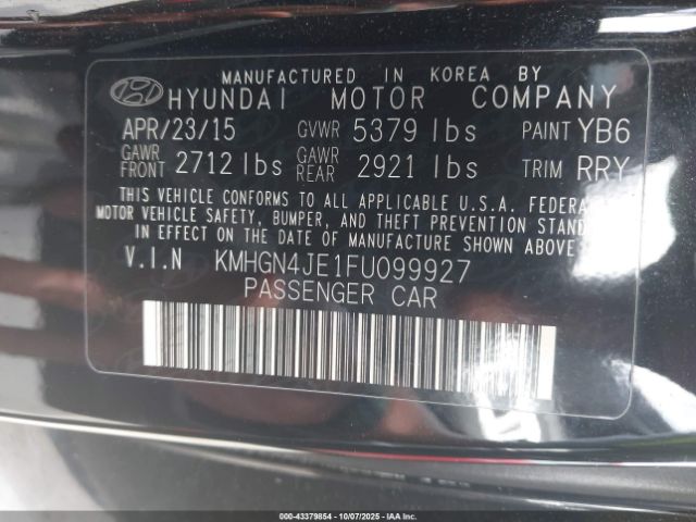 2015 HYUNDAI GENESIS KMHGN4JE1FU099927 Photo 8
