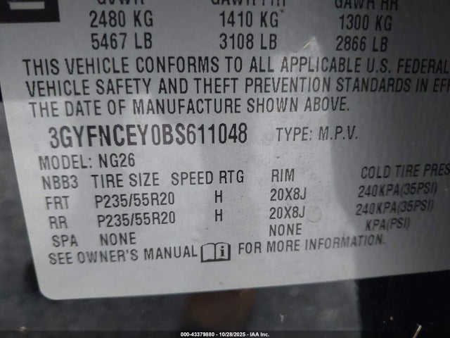 2011 CADILLAC SRX 3GYFNCEY0BS611048 Photo 8