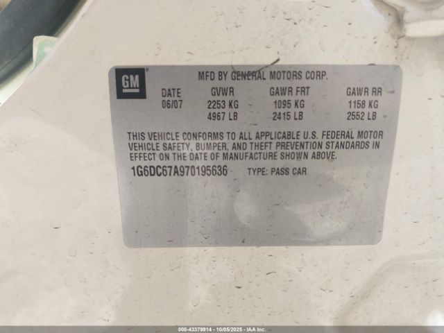 2007 CADILLAC STS 1G6DC67A970195636 Photo 8