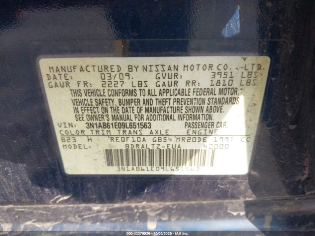 2009 NISSAN SENTRA 3N1AB61E09L651563 Photo 8