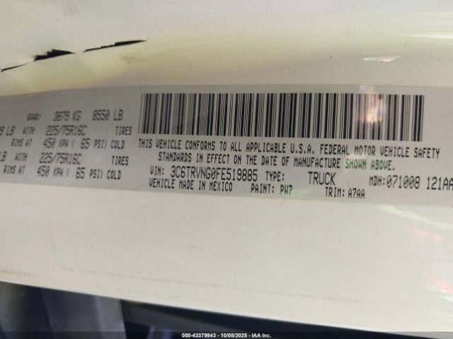 2015 RAM PROMASTER 1500 3C6TRVNG0FE519885 Photo 8