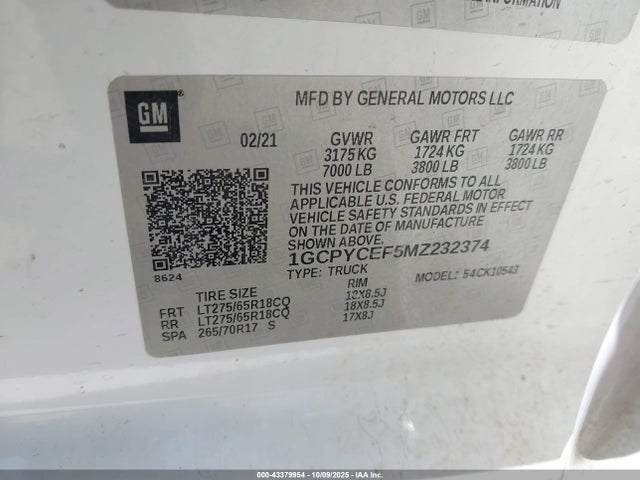 Chevrolet l82 2021 1GCPYCEF5MZ232374 Image 8