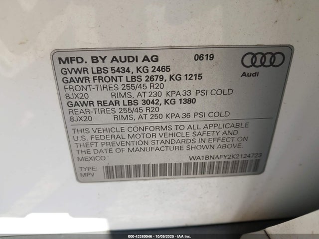 2019 AUDI Q5 WA1BNAFY2K2124723 Photo 8