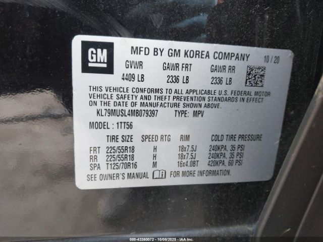 2021 CHEVROLET TRAILBLAZER KL79MUSL4MB079397 Photo 8