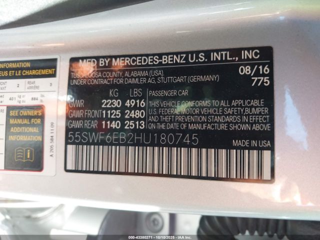 2017 MERCEDES-BENZ AMG C 43 55SWF6EB2HU180745 Photo 8