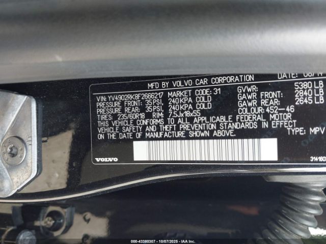 2015 VOLVO XC60 YV4902RK8F2666217 Photo 8