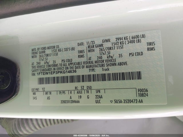 1FTEW1EP3PKG14636 Ford 2.7l-4v