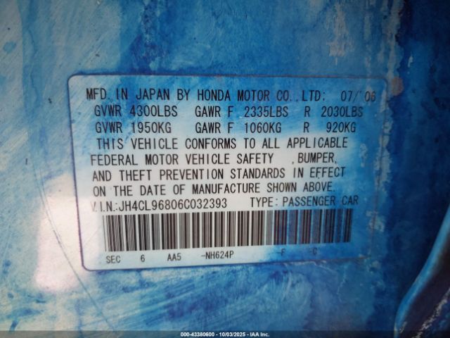 2006 ACURA TSX JH4CL96806C032393 Photo 8