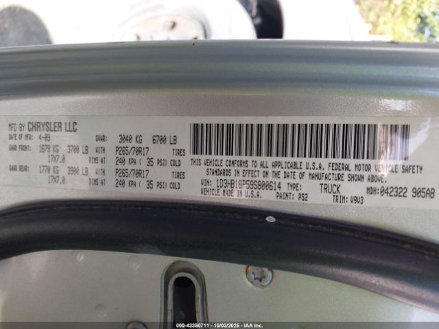 2009 DODGE RAM 1500 1D3HB18P59S800614 Photo 8