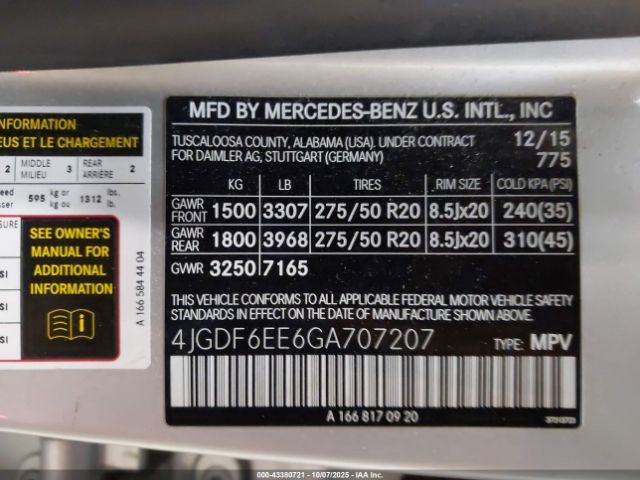 2016 MERCEDES-BENZ GL 450 4JGDF6EE6GA707207 Photo 8