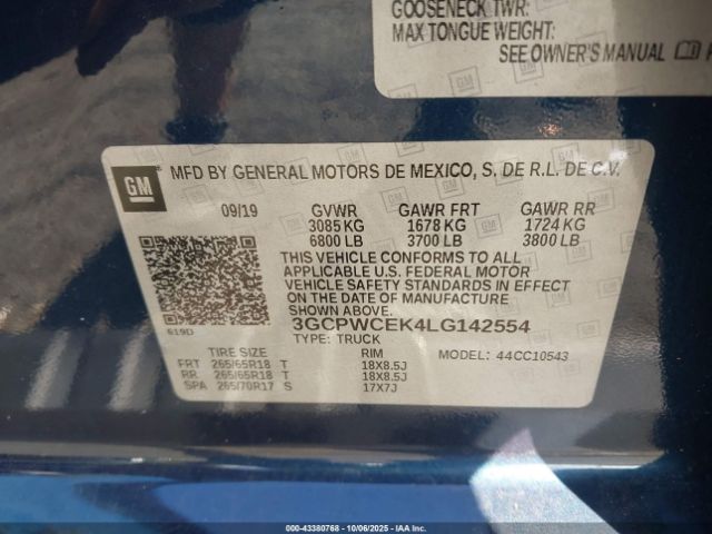 2020 CHEVROLET SILVERADO 1500 3GCPWCEK4LG142554 Photo 8