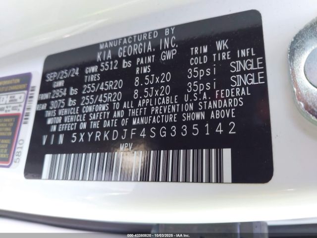 2025 KIA SORENTO 5XYRKDJF4SG335142 Photo 8