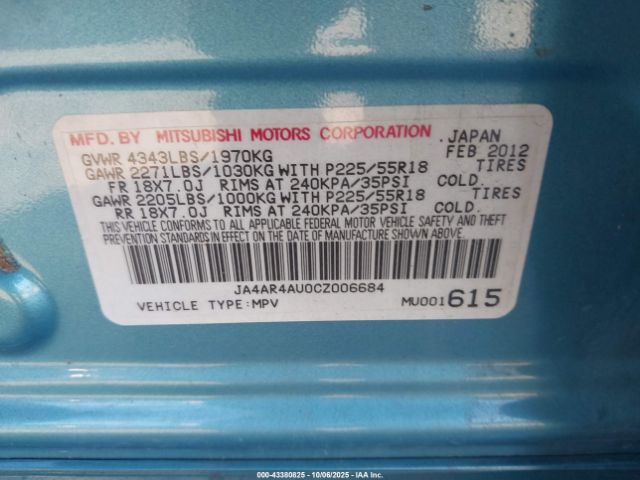 2012 MITSUBISHI OUTLANDER SPORT JA4AR4AU0CZ006684 Photo 8