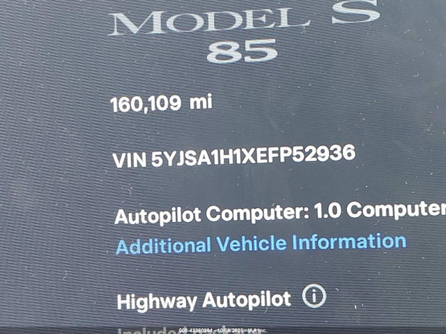 2014 TESLA MODEL S 5YJSA1H1XEFP52936 Photo 6