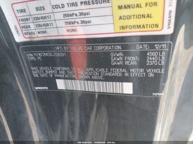 2012 VOLVO C70 YV1672MC5CJ128281 Photo 8