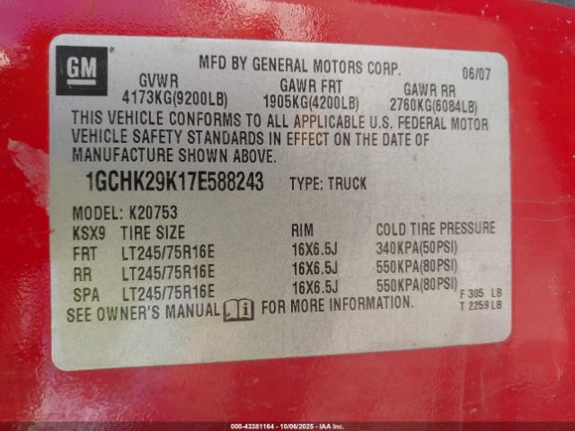 2007 CHEVROLET SILVERADO 2500HD 1GCHK29K17E588243 Photo 8