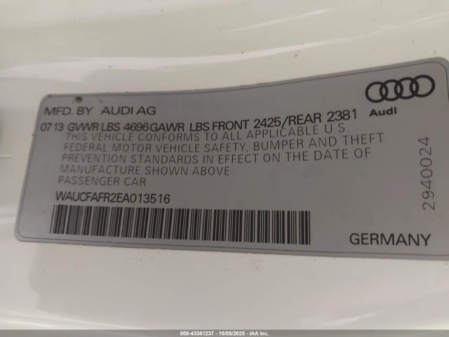 2014 AUDI A5 WAUCFAFR2EA013516 Photo 8