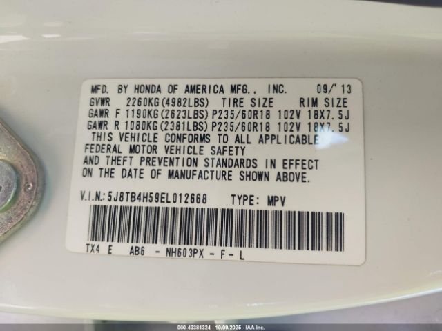 2014 ACURA RDX 5J8TB4H59EL012668 Photo 8