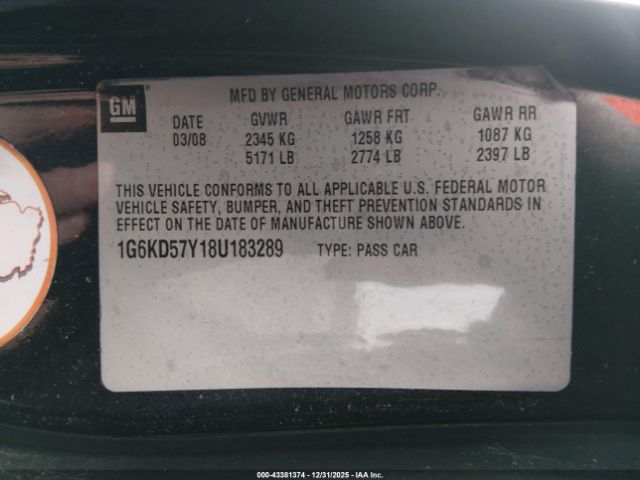 2008 CADILLAC DTS 1G6KD57Y18U183289 Photo 8