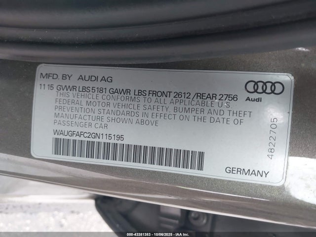 2016 AUDI A6 WAUGFAFC2GN115195 Photo 8