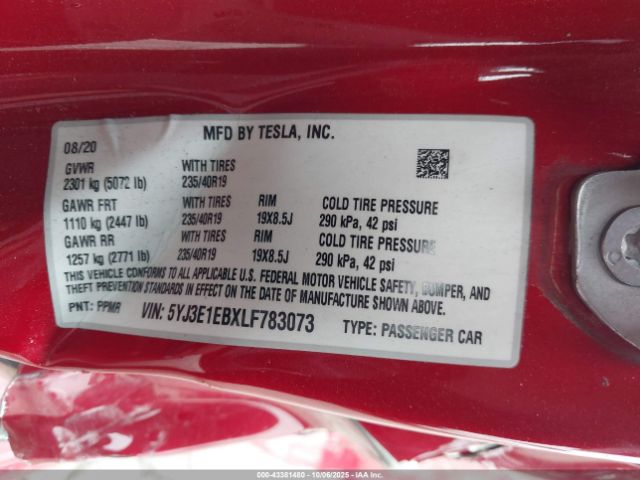 2020 TESLA MODEL 3 5YJ3E1EBXLF783073 Photo 8